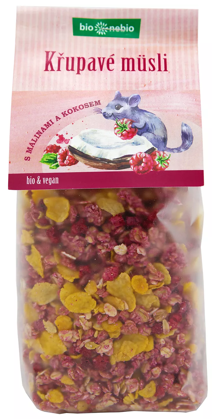 Msli chrumkav s malinami a kokosom 300g bio